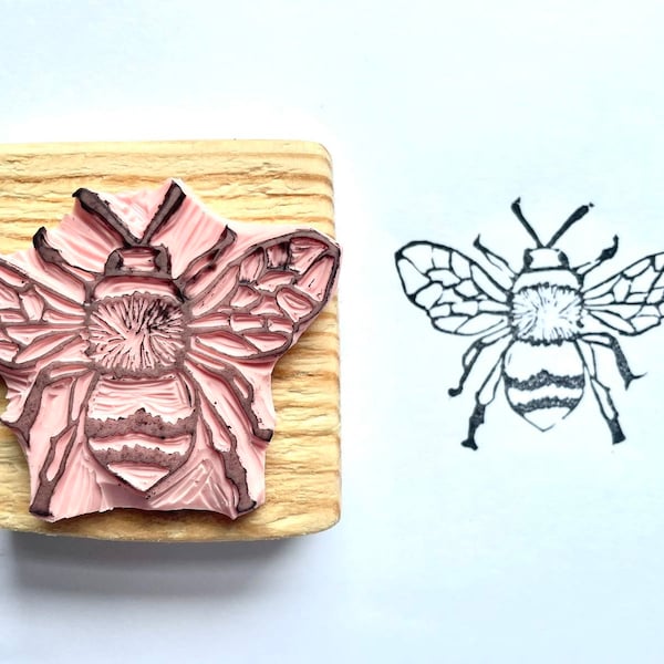 Bee | rubber stamps | lino stamps | mounted | unmounted