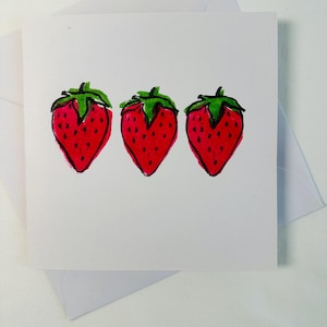 Carte fraise, cartes plantes, recyclé, vierge, carte feuille d'olivier, rameau d'olivier, carte de voeux, cartes-cadeaux Royaume-Uni, cartes-cadeaux pour hommes, g