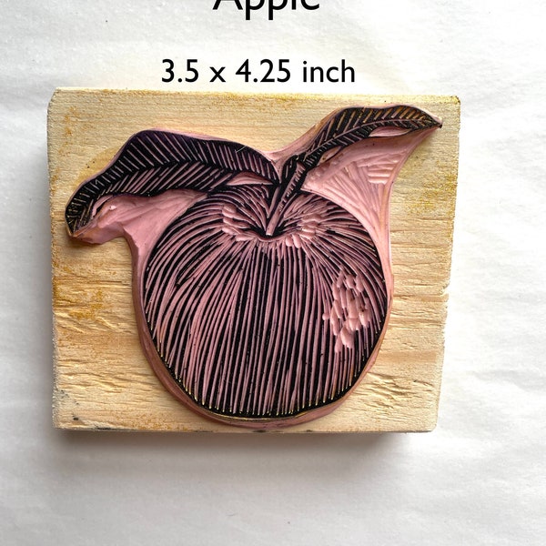 Apple| rubber stamps | lino stamps | mounted | unmounted