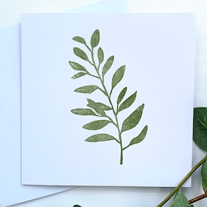 Blätter Karte, Laub Karte, Pflanzen Karten, recycelt, blanko, Olivenblatt Karte, Olivenzweig, Grußkarte, Geschenkkarten uk, Geschenkkarten für Männer, g