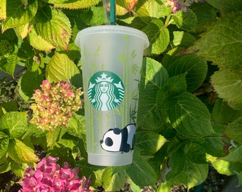 Copo Starbucks Panda Personalizado | Copo Venti | Copo Panda | Copo Reutilizável de Verão | Presente, Aniversário, Natal