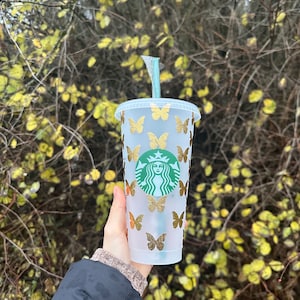 Personalized Butterfly Starbucks Cup | Minimalist butterfly tumbler | Venti Cup| Butterfly Tumbler | Summer Reusable Cup | Gift