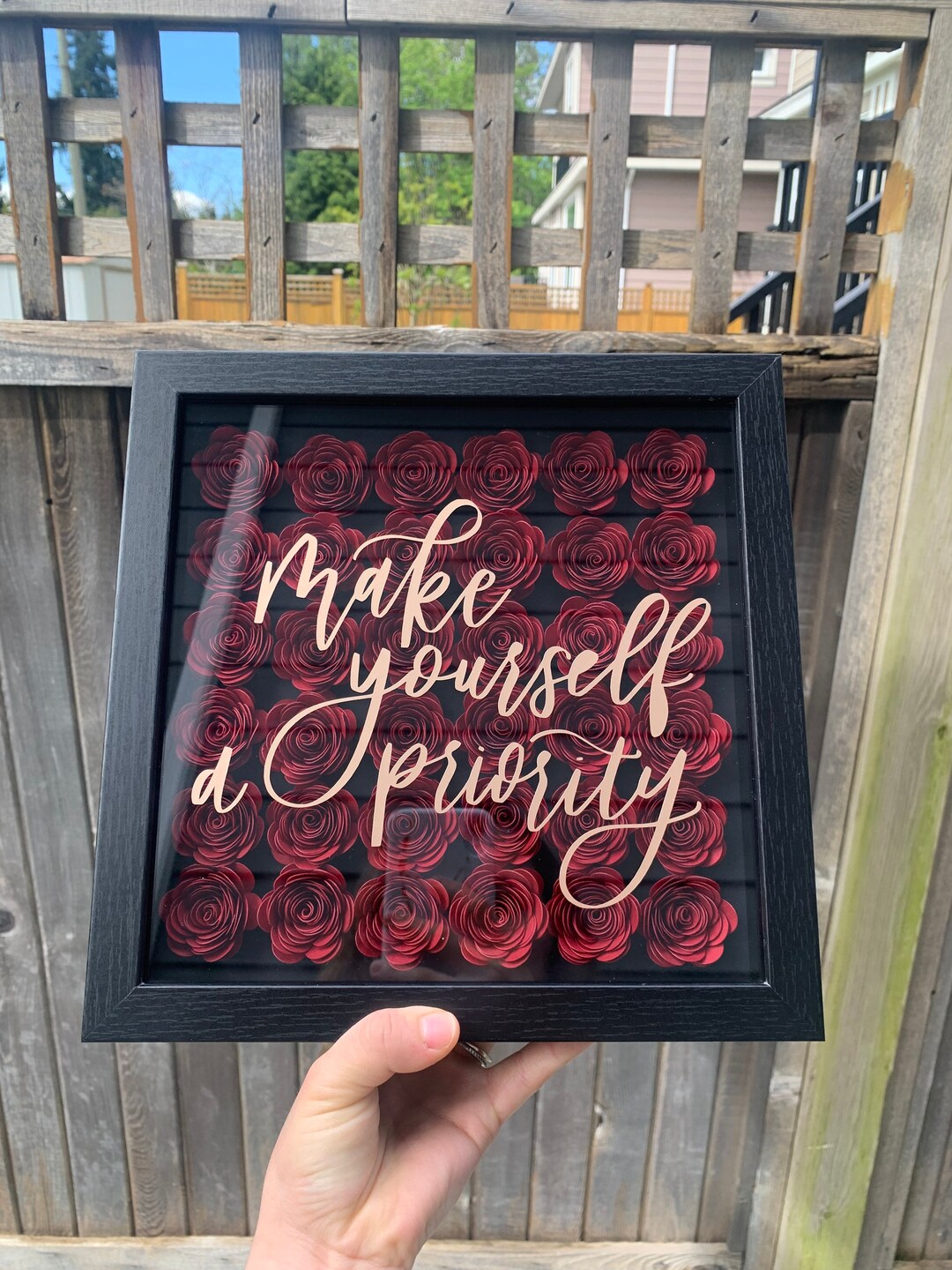 Flower Box Paper Rose Gift Box Paper Flower Shadow Box Etsy