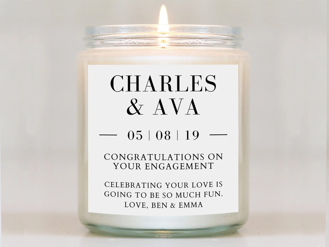 Engagement Gift Candle Personalized Engagement Gift Couple Etsy