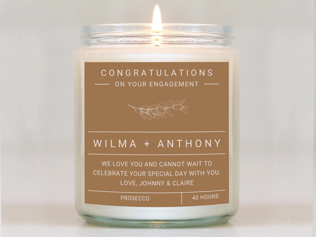 Engagement Gift Candle Personalized Engagement Gift Couple Engagement