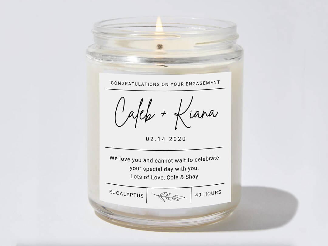 Engagement Gift Candle Personalized Engagement Gift Couple Etsy