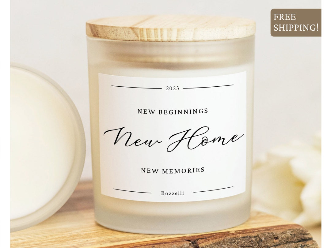New Home Gift, Personalized Candle, Housewarming Gift, New Beginnings
