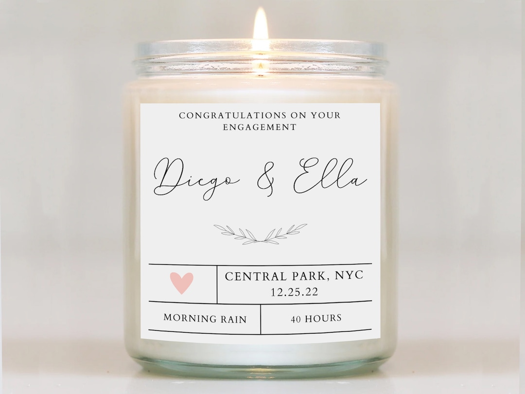 Engagement Gift Candle Personalized Engagement Gift Couple Etsy