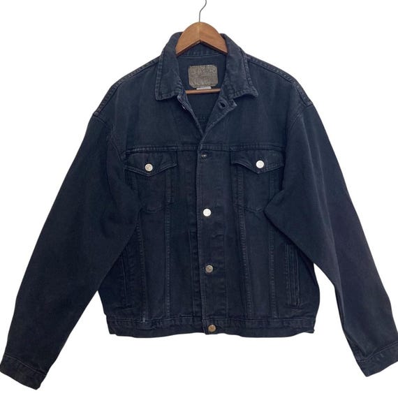 ジャケット・アウター 1990s old gap black denim jacket GAP 'Icon' Black Denim Jean Jacket w/Zippered Sleeves