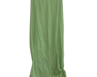 Vintage Linda Lundstrom Skirt Womens Small Green Gauze Long Maxi High Slit