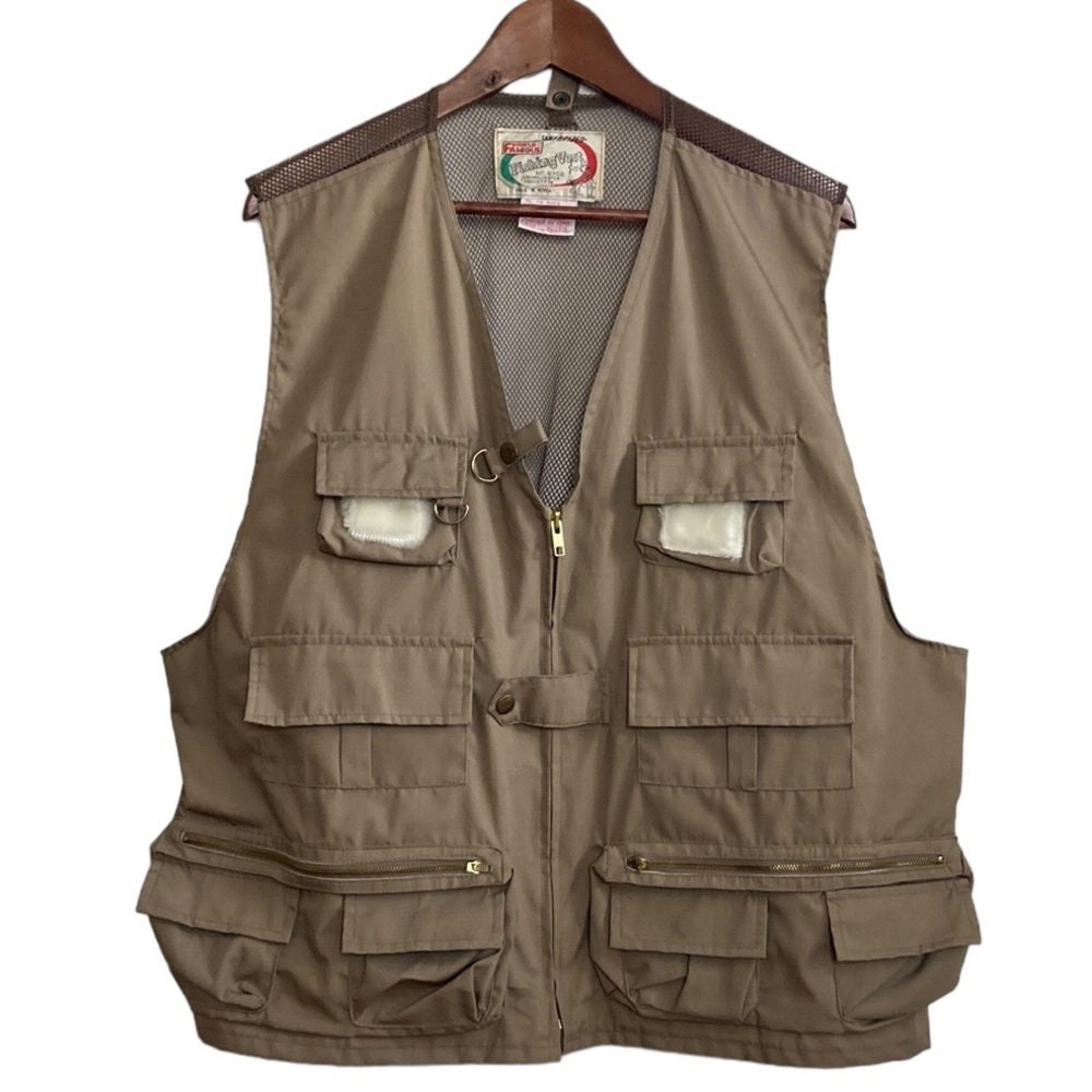 White River Fishing Vest, Men's M Size cotton Beige type Vintage Second Hand