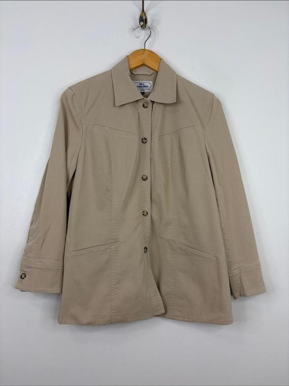 Tilley, Vintage Tilley Jacket Women 8 Beige Tencel Stretch Casual Travel Made in Canada