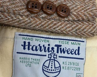 vintage Harris Tweed Manteau sport pour homme 38S 40S en laine marron à chevrons Blazer rétro