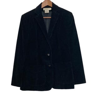 【80s】Euro Vintage Black Corduroy Coat 80s Ruffled Black Corduroy Jacket | S-M - Lucky Vintage