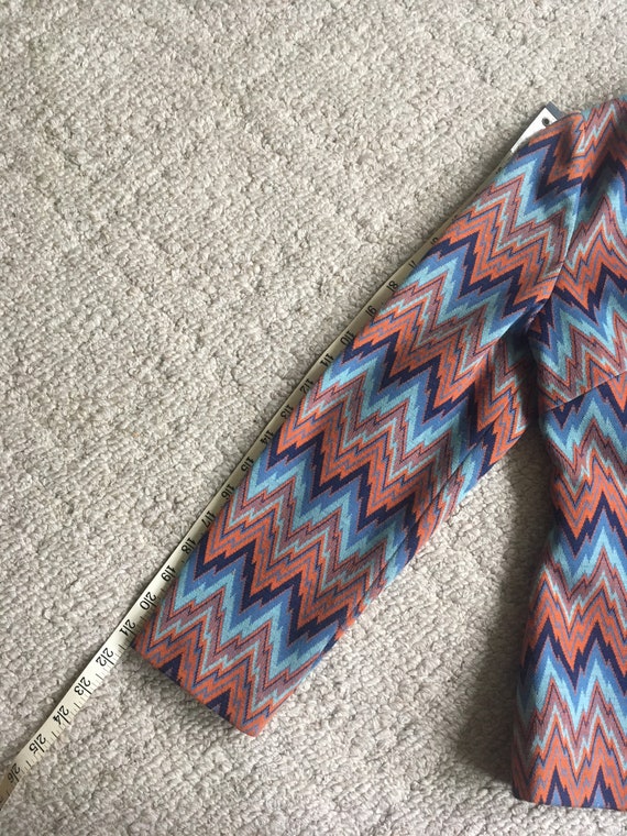 Vintage Chevron Jacket Blue and Orange - image 7