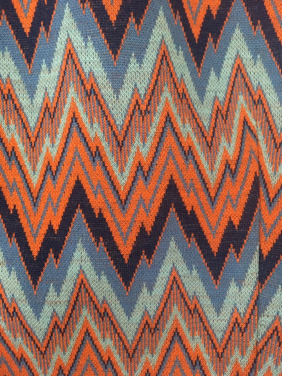 Vintage Chevron Jacket Blue and Orange - image 2