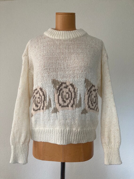 Vintage 1980s Sweater with flowers