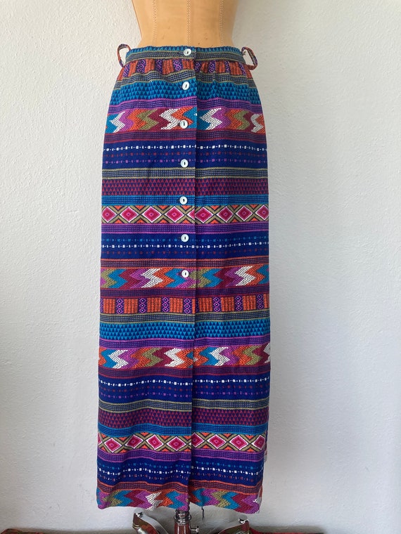 Vintage 70s Cotton Bold Southwestern Geometric Pri