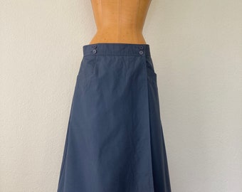 Vintage Jordache Blue Midi Wrap Skirt, size small to medium