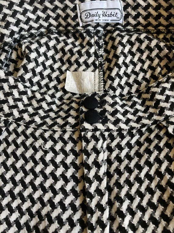 Vintage 1970s/1980s black and white houndstooth c… - image 3