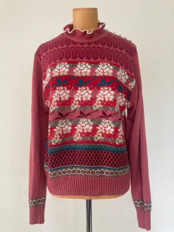 Vintage 1980s Fair Isle Ski Hybrid Sweater