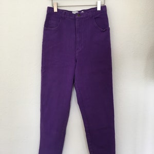 Vintage 1980s Denim Republic Purple High Waist Jeans with Bows