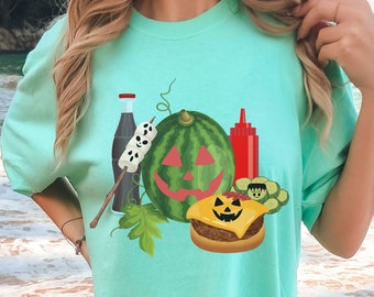 コンフォートカラーズ ハロウィン サマーシャツ ホットグール サマーウィーン クックアウト Tシャツ バーベキュー グリル マスター Tシャツ
