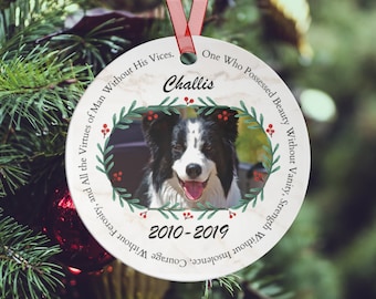 CUSTOM Pet Loss Poem Ornament, Custom Pet Photo Ornament, Pet Memorial Gifts, Pet Christmas Ornaments, Pet Loss Keepsake, Metal Ornament