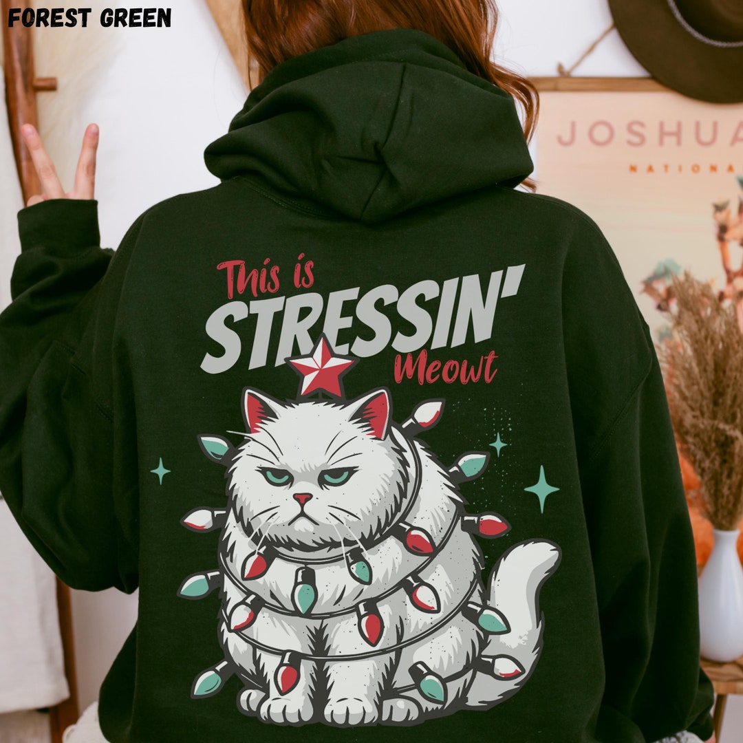 This is Stressing Meowt Grumpy Cat Christmas Sweater Back Design
