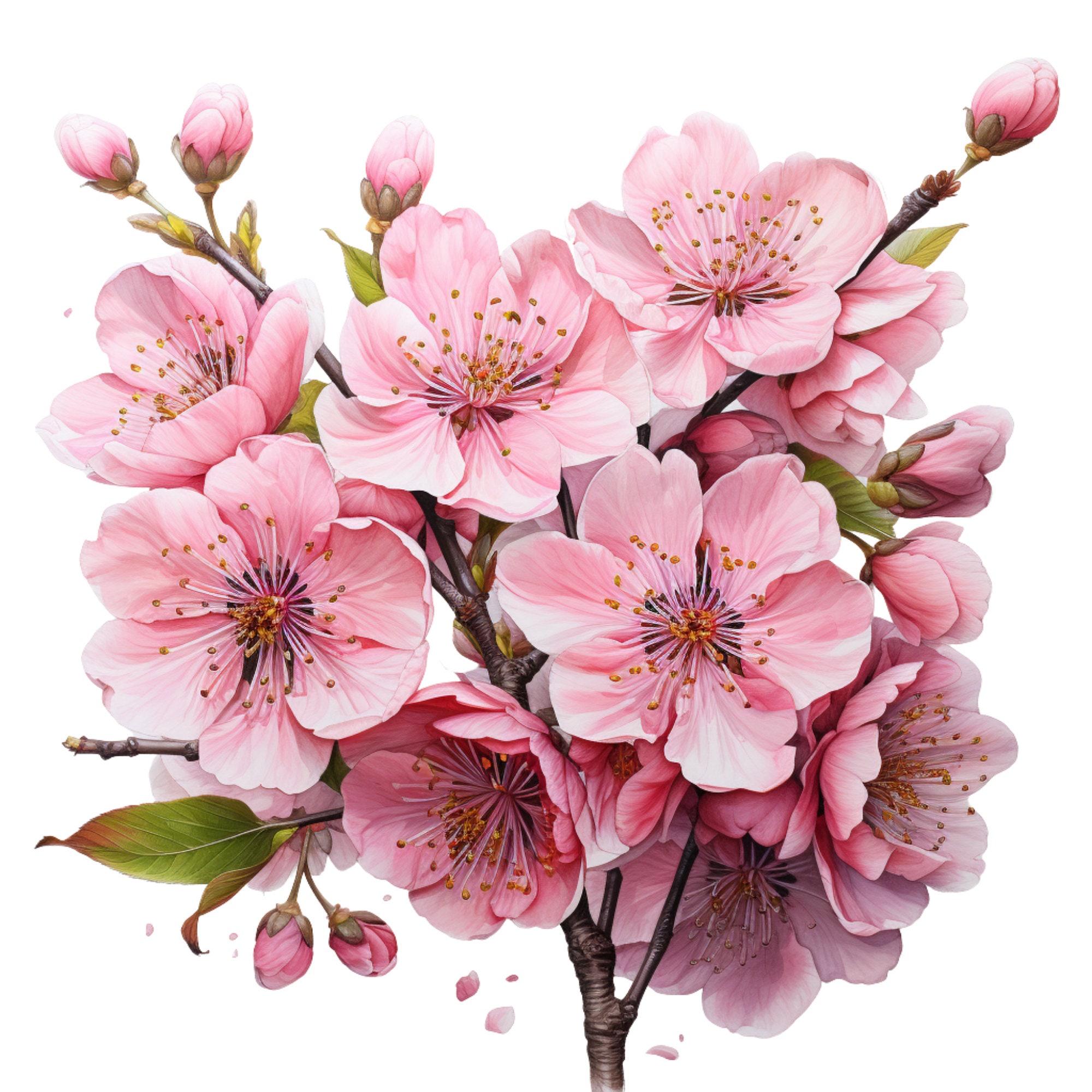Cherry Blossom Procreate Stamps | 100+ Procreate Floral Stamps ...