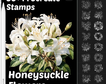 Procreate Flower Stamps | 100 Cute Flower Procreate Brushes | Botanical ...