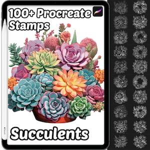 Succulents Procreate Brushes | 100+ Procreate Cactus Stamps | Procreate Brushes | Nature Procreate | Botanical Procreate | Cactus Procreate