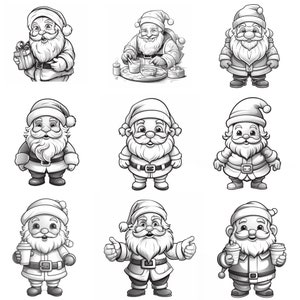 Christmas Procreate Stamps | 100+ Procreate Santa Claus Stamps | Santa ...