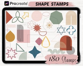Procreate Geometrie Formen Stempel | 180 Formen Procreate Pinsel | Procreate Geometry Formen | Form zeugen Stempel | Bürsten zeugen