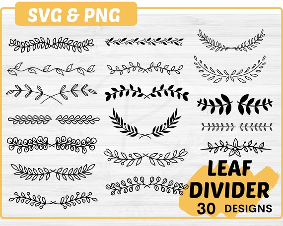 Greenery Leaf Divider Svg Bundle 30 Decorative Boarder Svg | Etsy