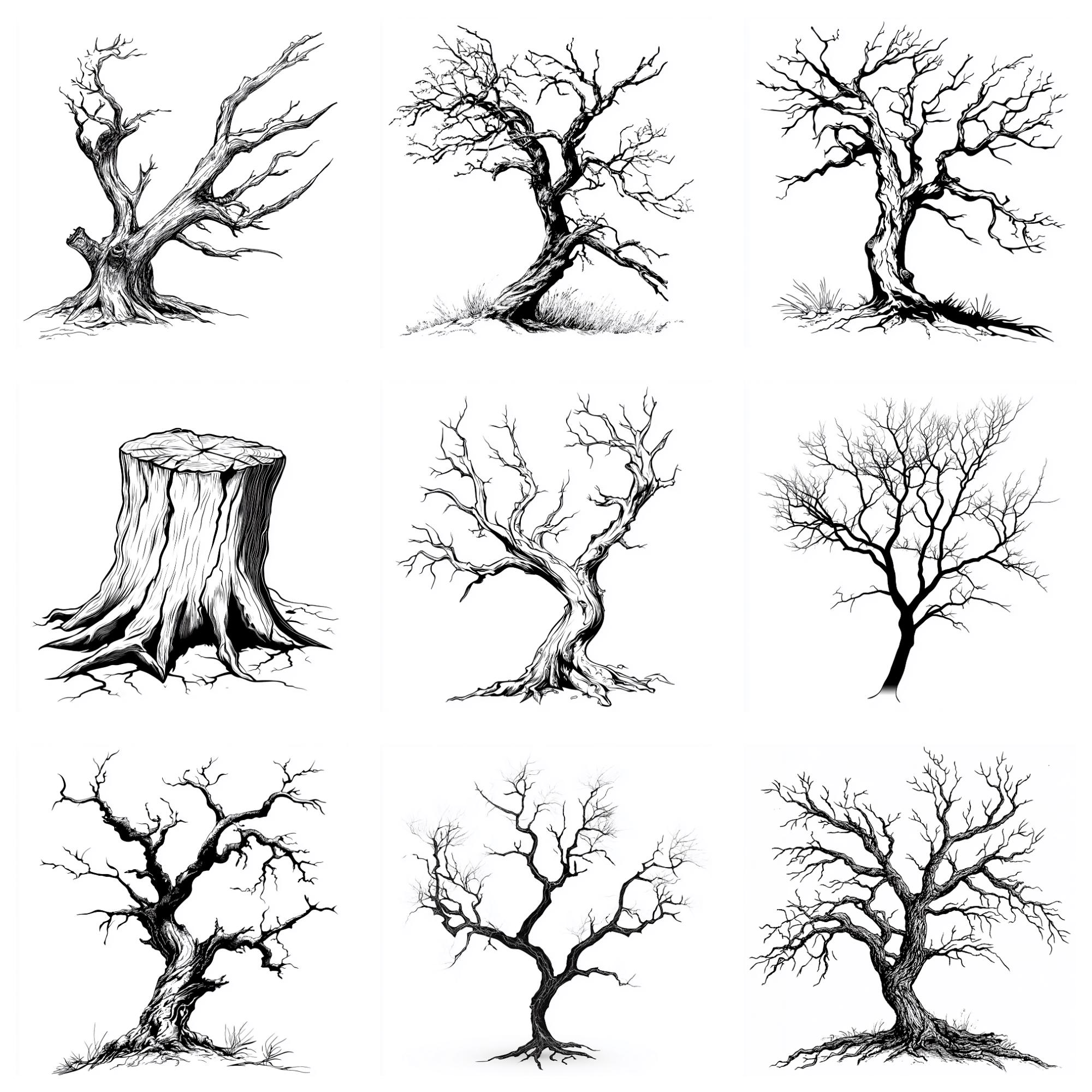 Dead Trees Procreate Stamps | 1000+ Procreate Dead Tree Stamps | Tree ...