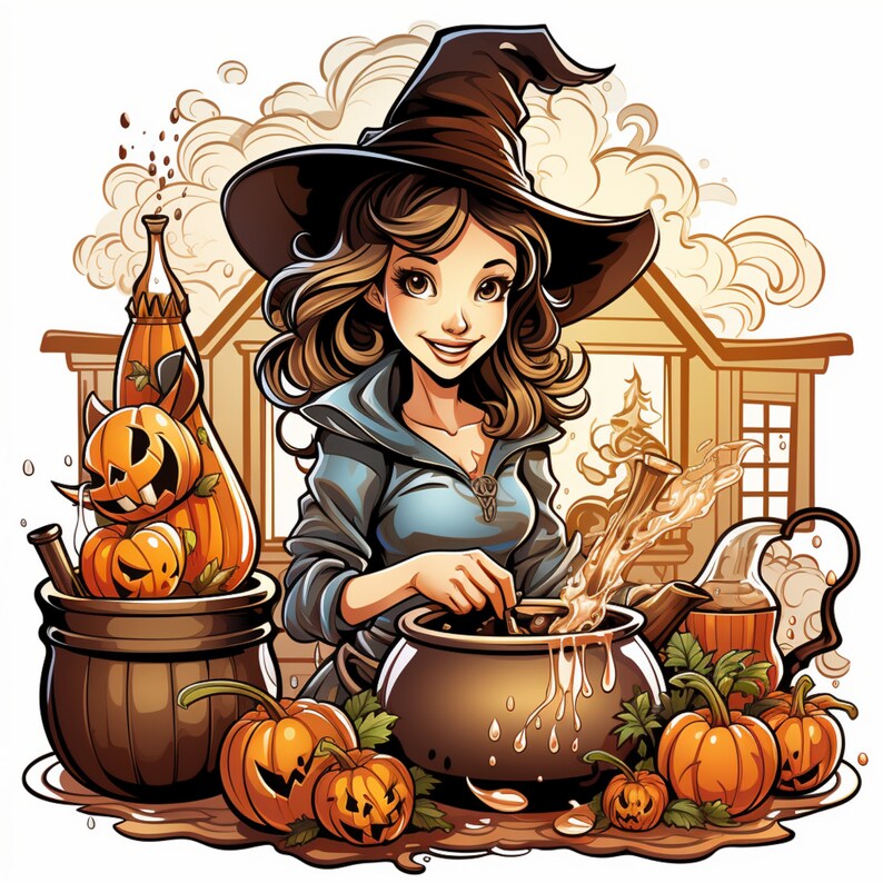 Witch Procreate Stamps | 100+ Procreate Halloween Stamps | Witch and ...