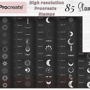 Sun and Moon Procreate Stamps | 85 Mystical Procreate Stamps ...