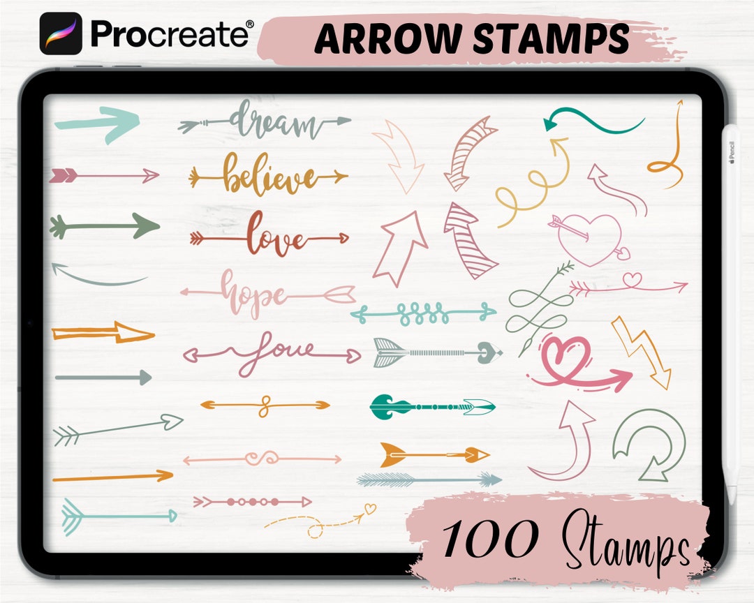 Arrow Procreate Brushes 100 Arrow Procreate Stamps Brushes Procreate