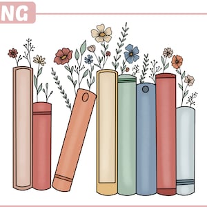 Book Png Wildflower Book Png Book Lover Sublimation Design Reading PNG ...