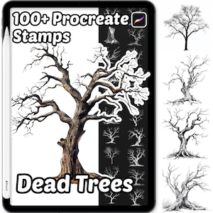 Dead Trees Procreate Stamps | 1000+ Procreate Dead Tree Stamps | Tree Procreate Stamps  | Plants Procreate brushes | Realistic Dead Tree