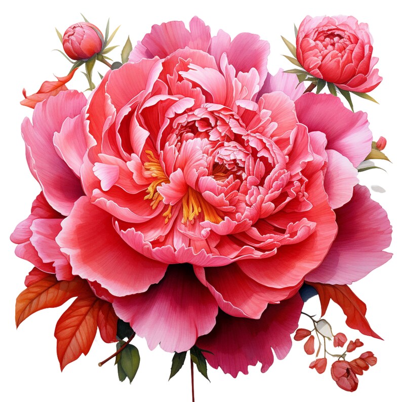 Peony Flower Procreate Stamps | 100 Procreate Floral Stamps | Procreate ...