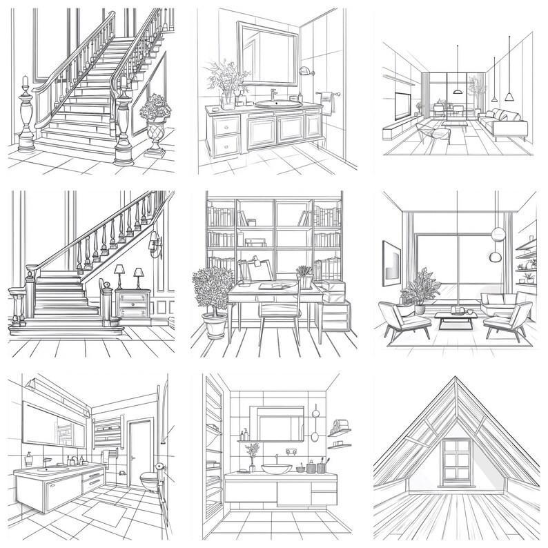 House Interior Background Procreate Brushes | 100+ Procreate Home ...
