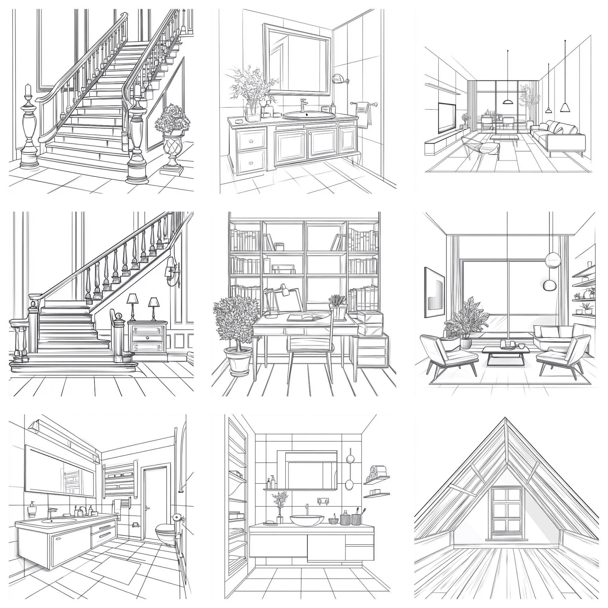 House Interior Background Procreate Brushes | 100+ Procreate Home ...