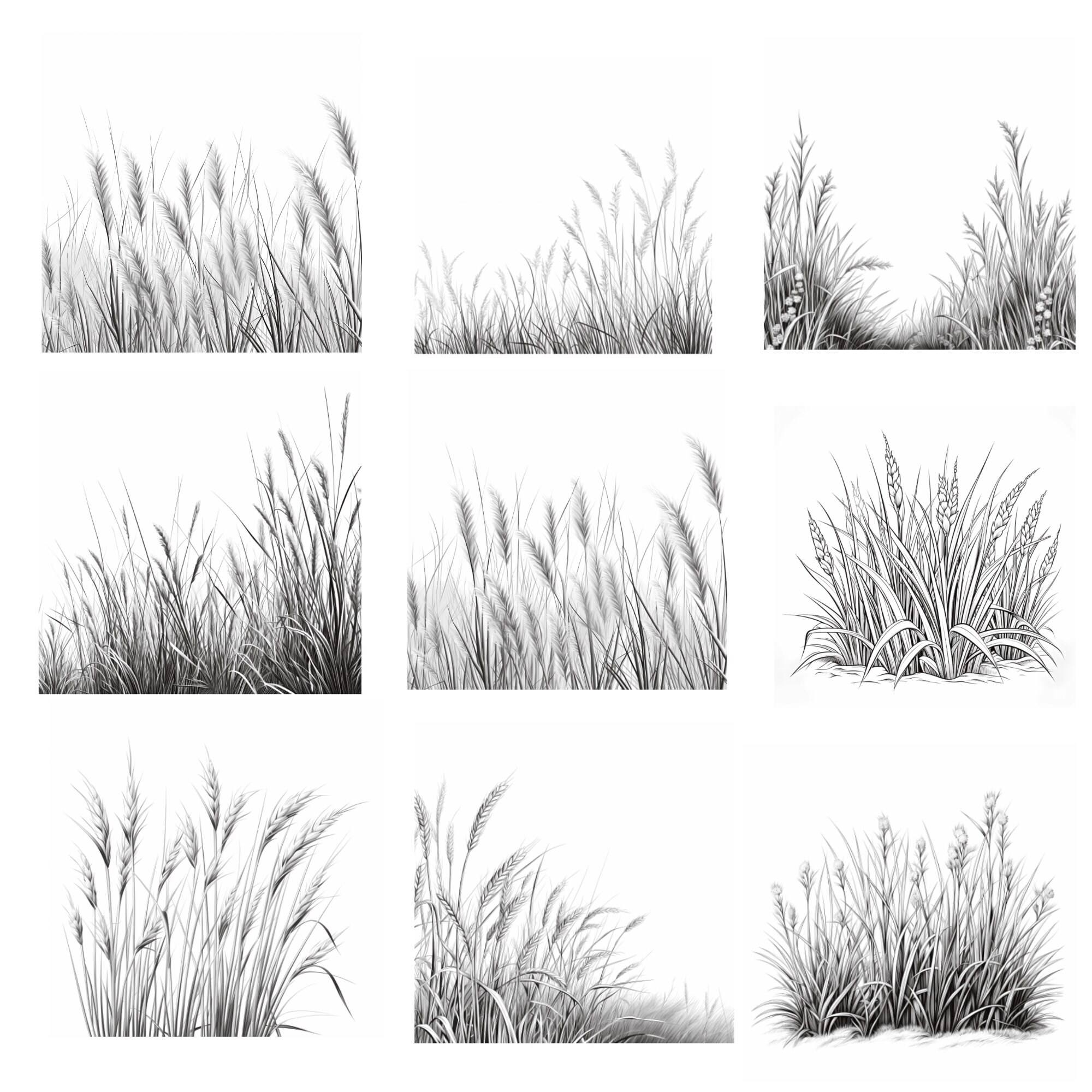 Grass Procreate Brushes | 100+ Procreate Grass Stamps | Procreate ...