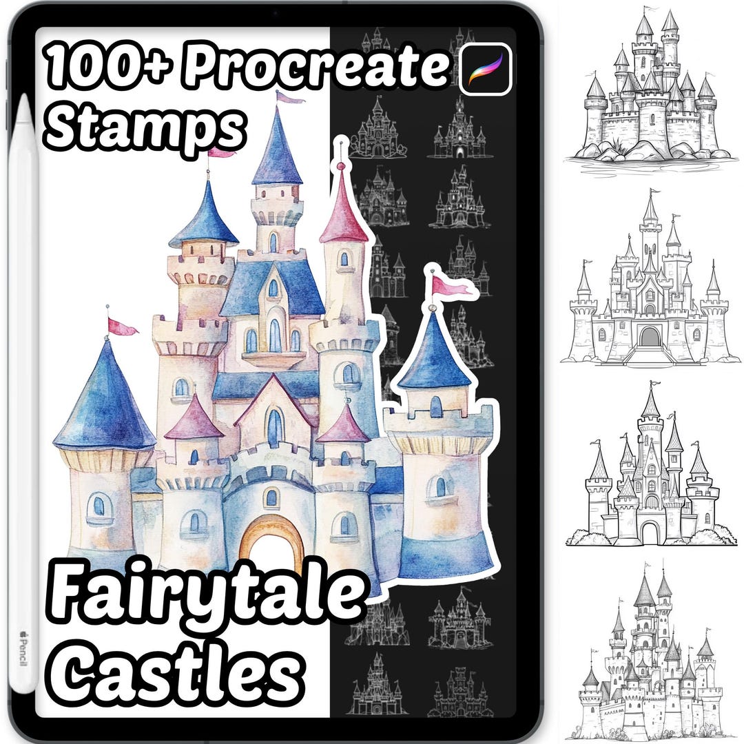 Fairytale Castle Procreate Stamps | 100+ Procreate Fairytale Castle ...