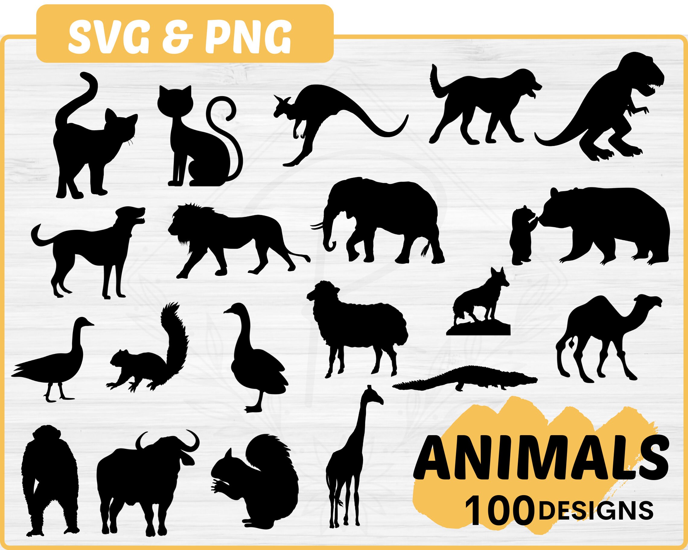 Jungle Animal Svg File 100 Animal Svg Bundle Files Animal Etsy