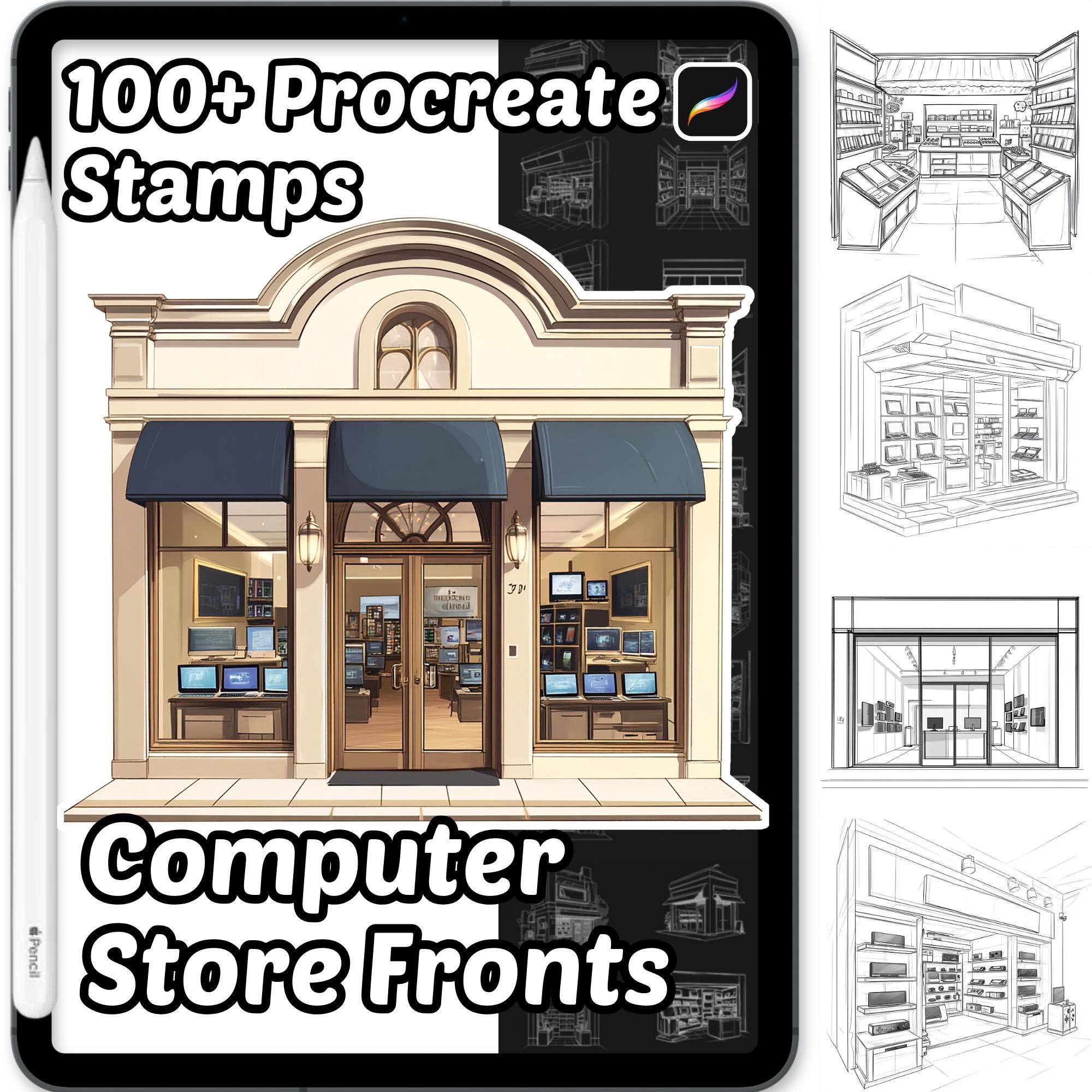 Computer Shop Front Procreate Brushes | 100+ Procreate Computer Stores ...