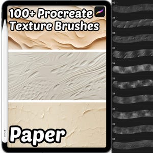 Procreate Paper Texture Brushes | 100+ Procreate Canvas Texture Brushes | Paper Texture  | Seamless Pattern Procreate Brushes | Paper