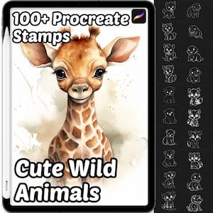 Süße Wildtier-Stempel | 100+ Doodle Animal Babys Procreate Pinsel | Procreate Stempel | Procreate Pinsel | Procreate Stempel